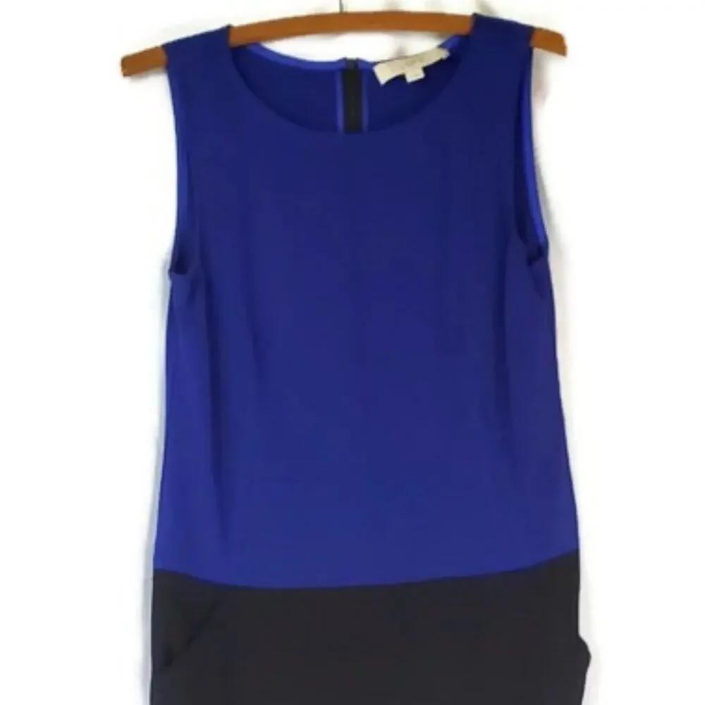 Ann Taylor LOFT | Blue and Black Shift Dress | Size 4 - Picture 3 of 9